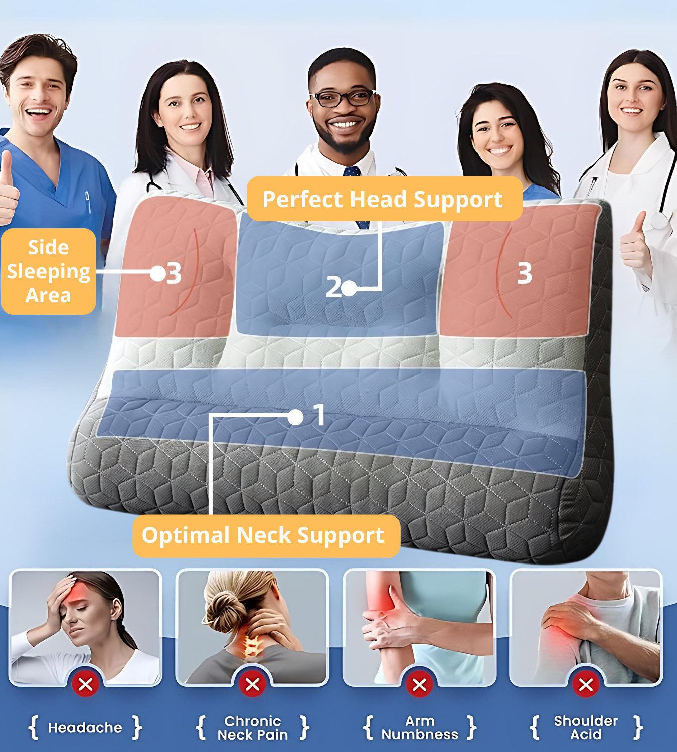 Orthopedic Snore Stopper Pillow