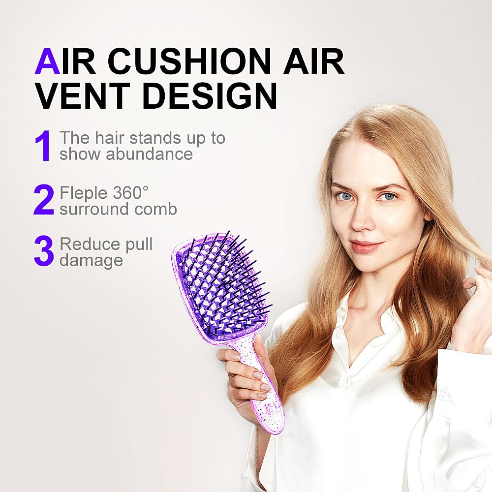 Empiriya™ - Wet & Dry Vented Detangling Hair Brush, Cherry Blossom