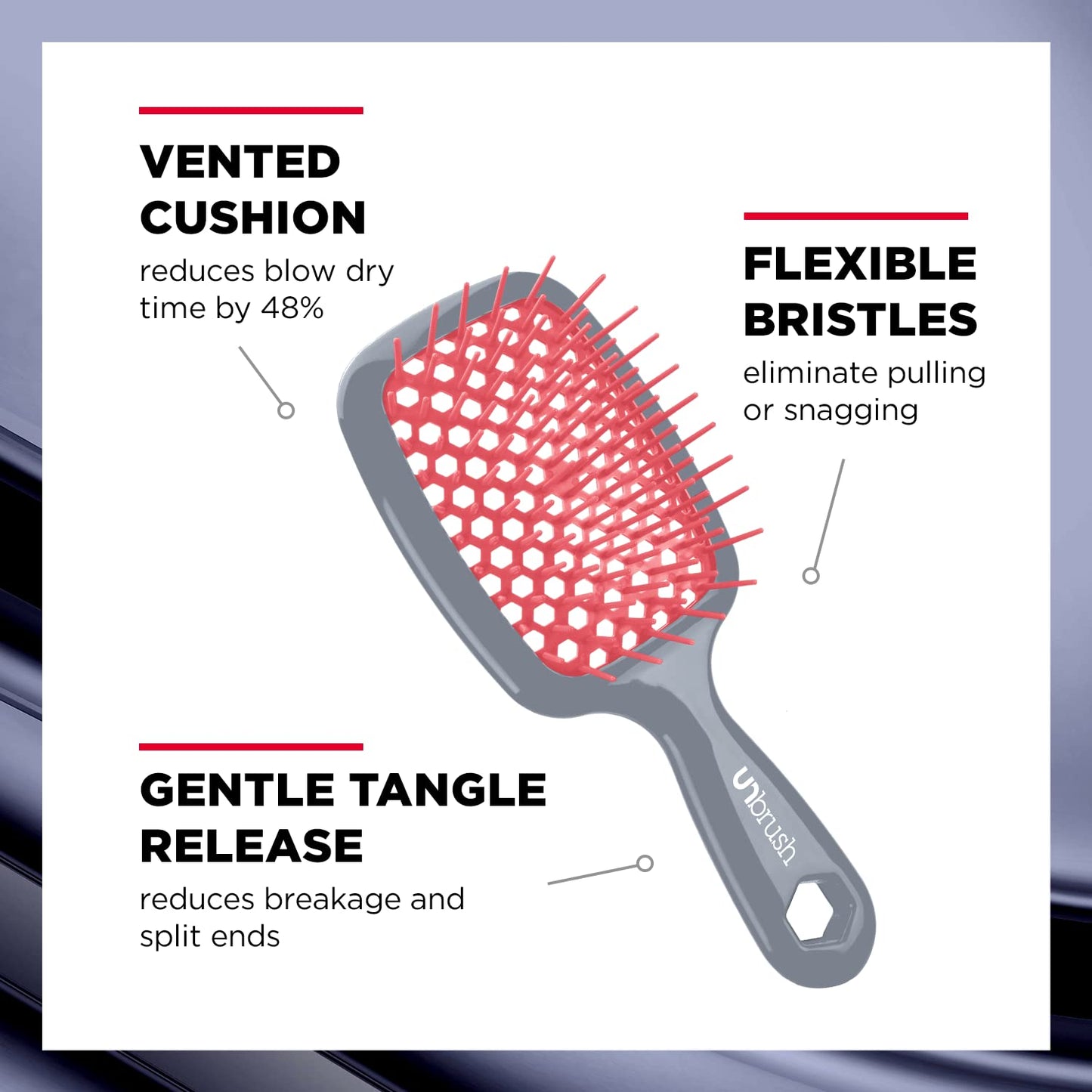 Empiriya™ - Wet & Dry Vented Detangling Hair Brush, Cherry Blossom