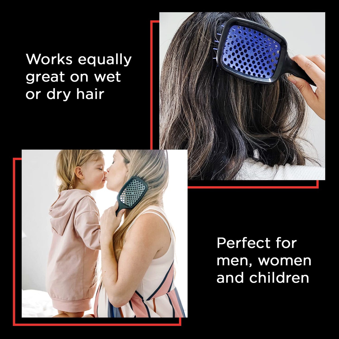 Empiriya™ - Wet & Dry Vented Detangling Hair Brush, Cherry Blossom