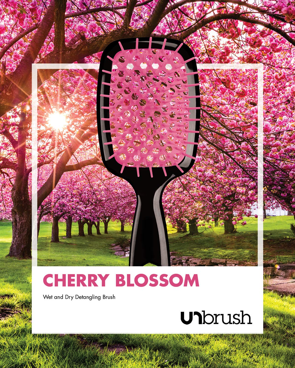 Empiriya™ - Wet & Dry Vented Detangling Hair Brush, Cherry Blossom