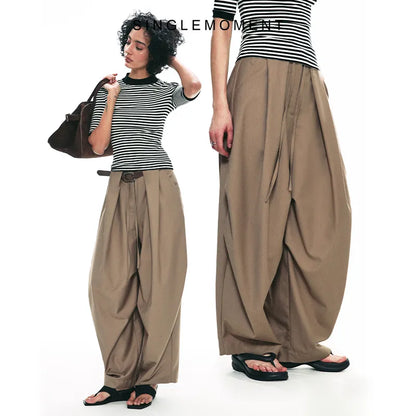 Women's High Waist Palazzo Pants - Wide Leg Elegant Balloon Pants