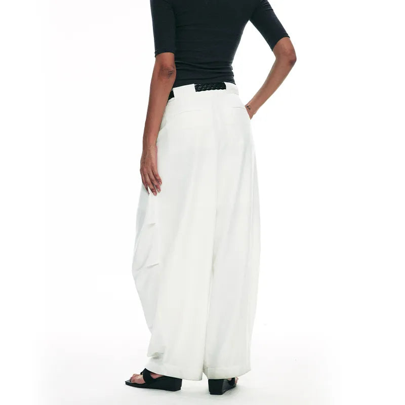 Women's High Waist Palazzo Pants - Wide Leg Elegant Balloon Pants