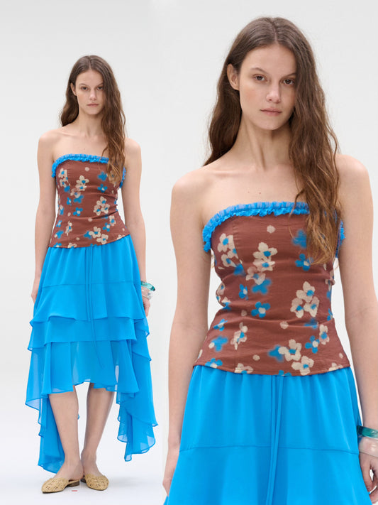Azure Flow Asymmetrical Skirt