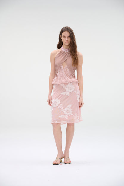 Lace Bloom Midi Skirt