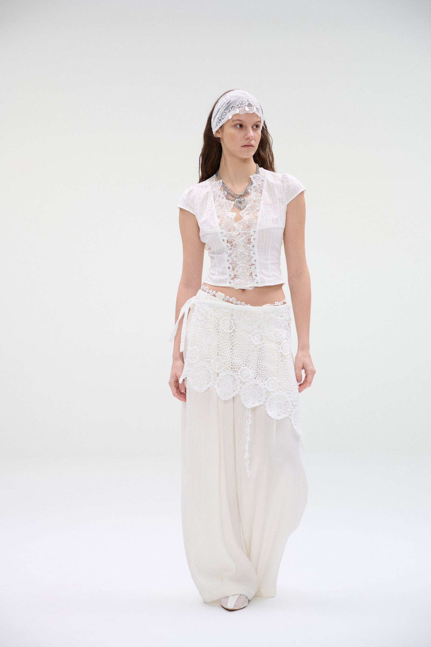 Ivory Flow Wide-Leg Pants