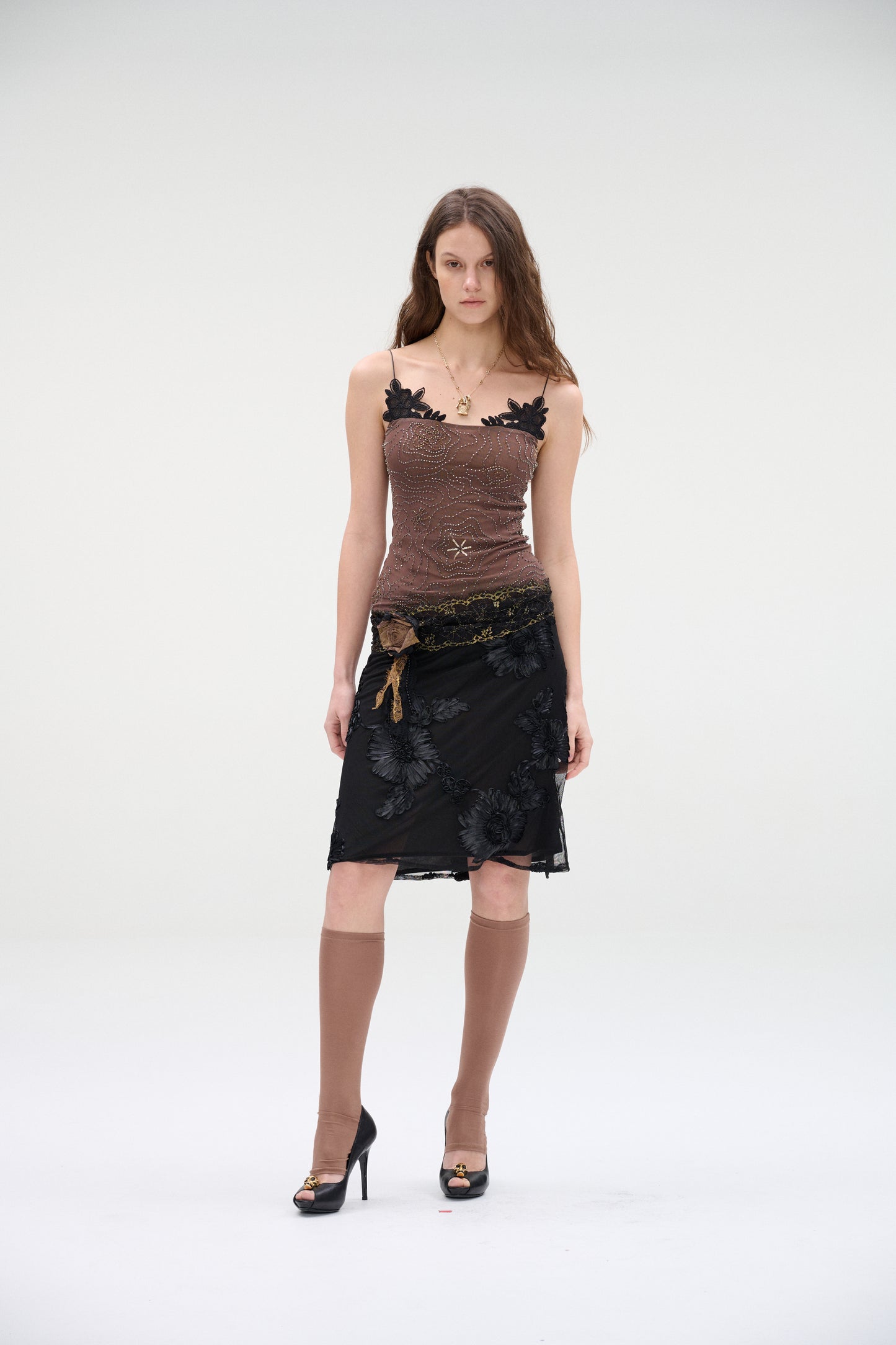Lace Embellished Strap Top