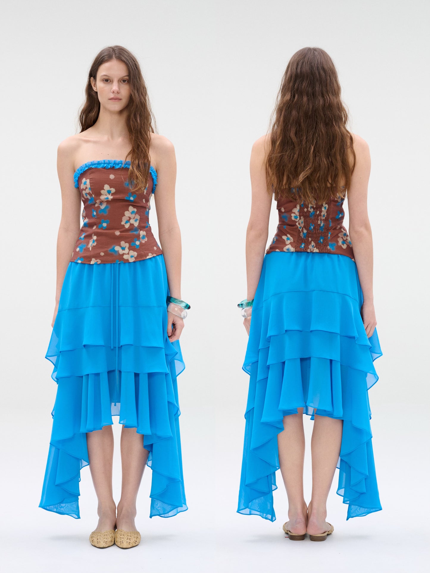 Azure Flow Asymmetrical Skirt