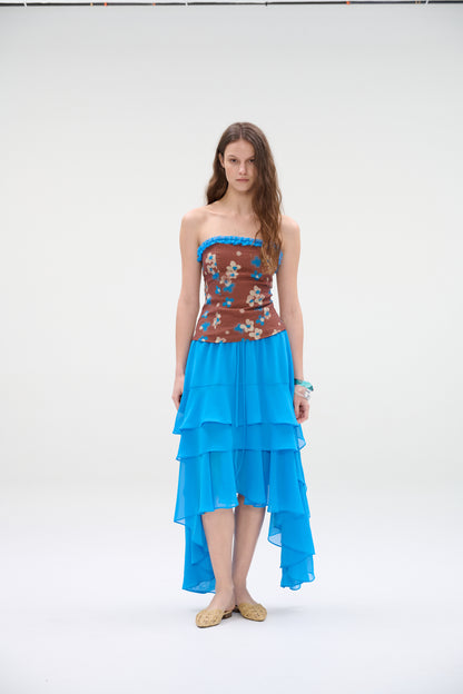 Azure Flow Asymmetrical Skirt