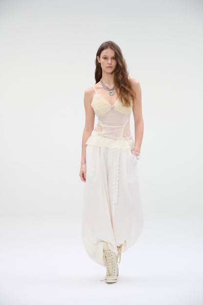 Ivory Flow Wide-Leg Pants