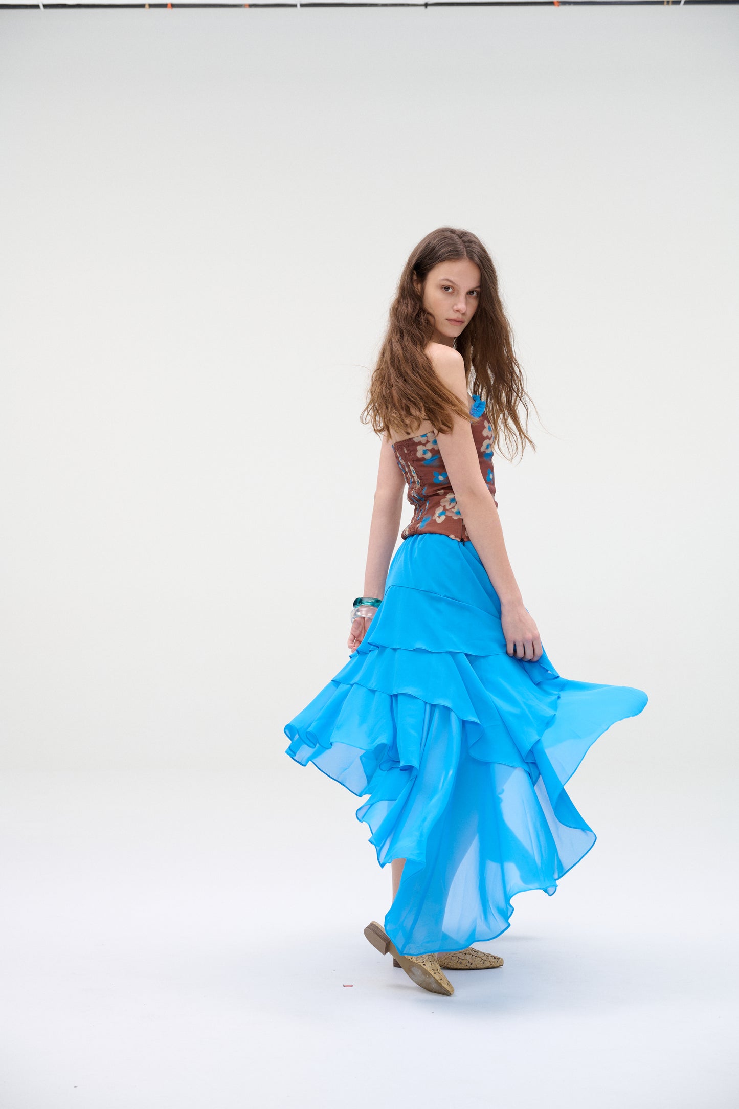 Azure Flow Asymmetrical Skirt