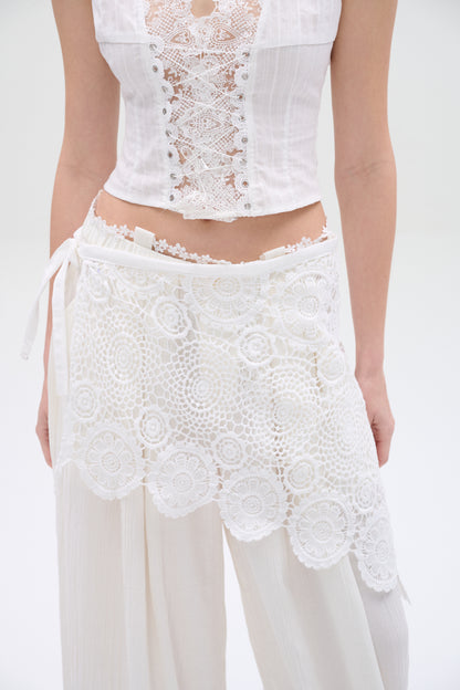 Ivory Flow Wide-Leg Pants