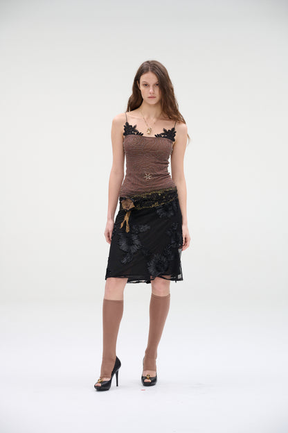 Lace Bloom Midi Skirt