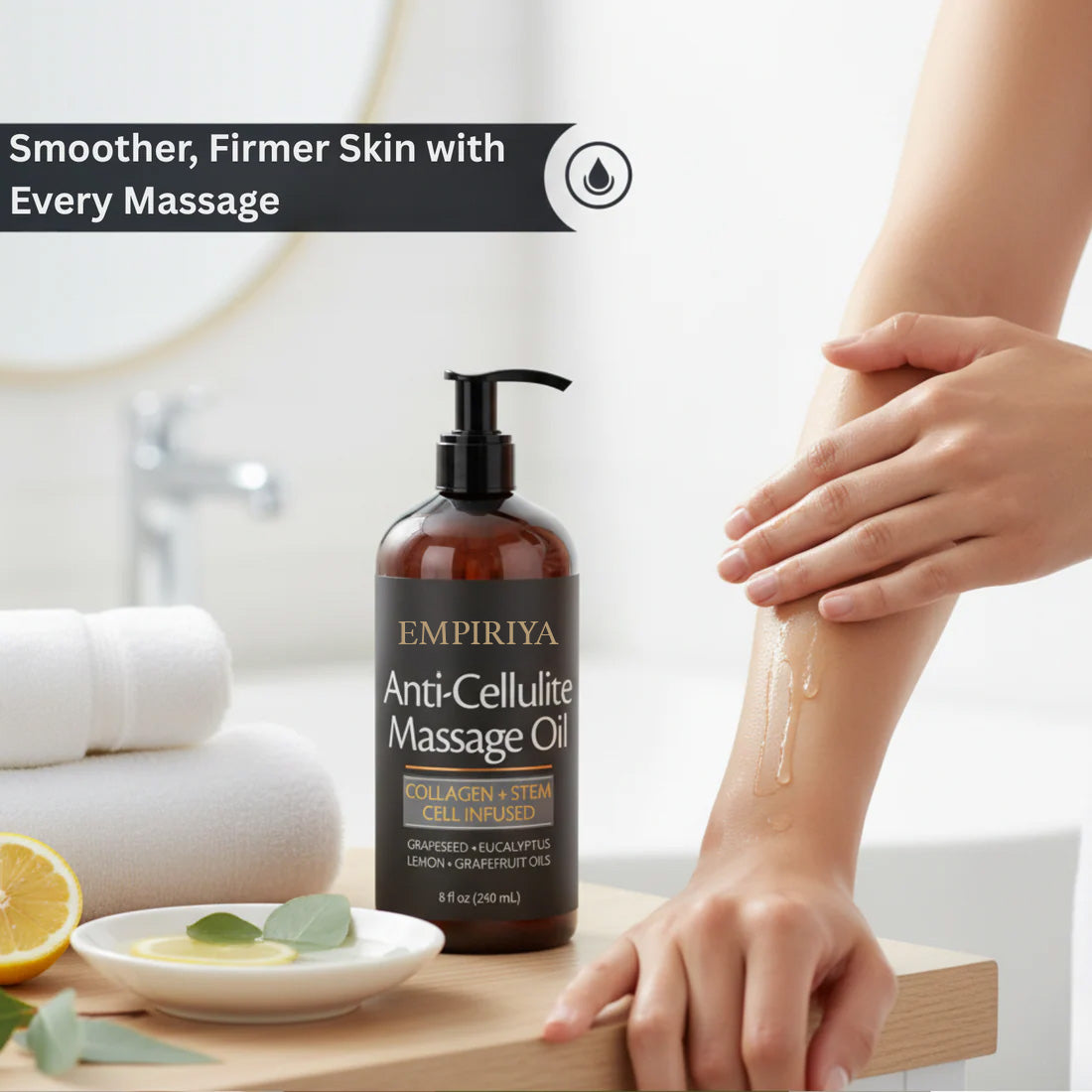 EMPIRIYA Lymph-Aktiv Massageöl – Sichtbar Straffere Haut durch Tägliche Lymph-Massage