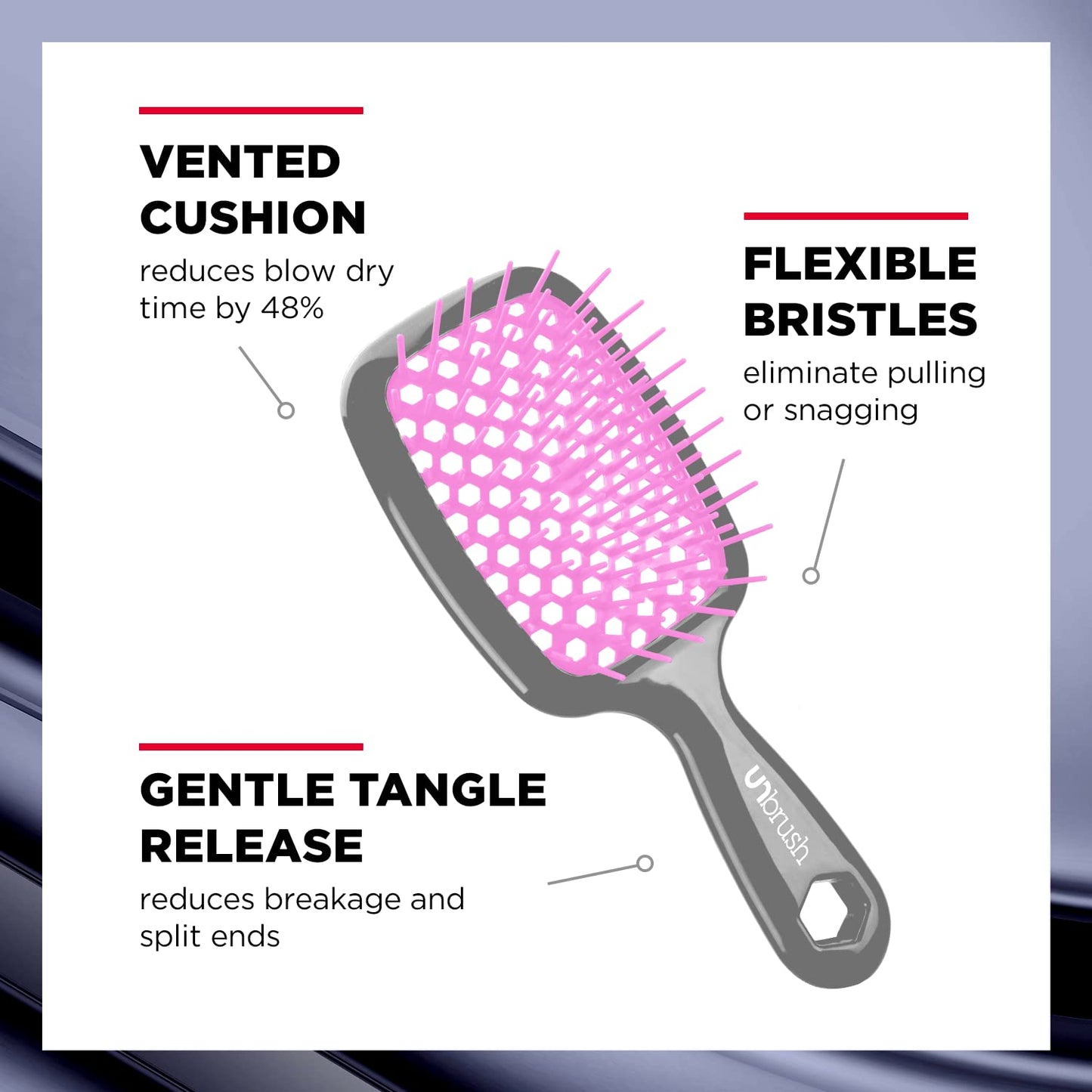 Empiriya™ -  Wet & Dry Vented Detangling Hair Brush, Cherry Blossom