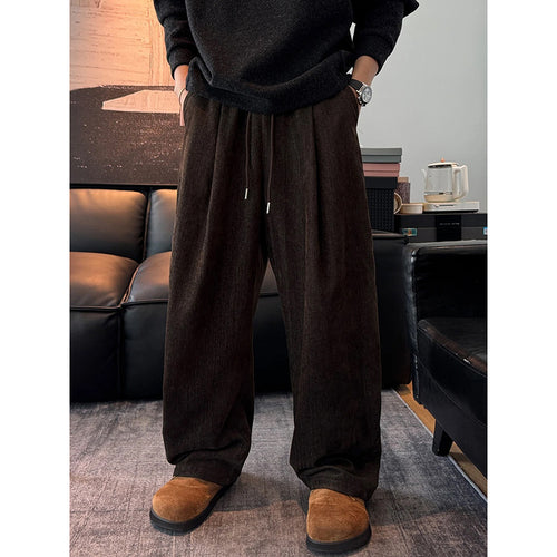 Wide Leg Fleece-Lined Pants for Men