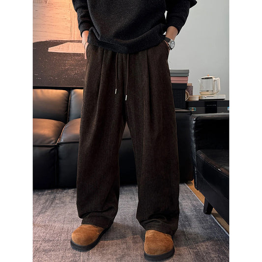 Wide Leg Fleece-Lined Pants for Men