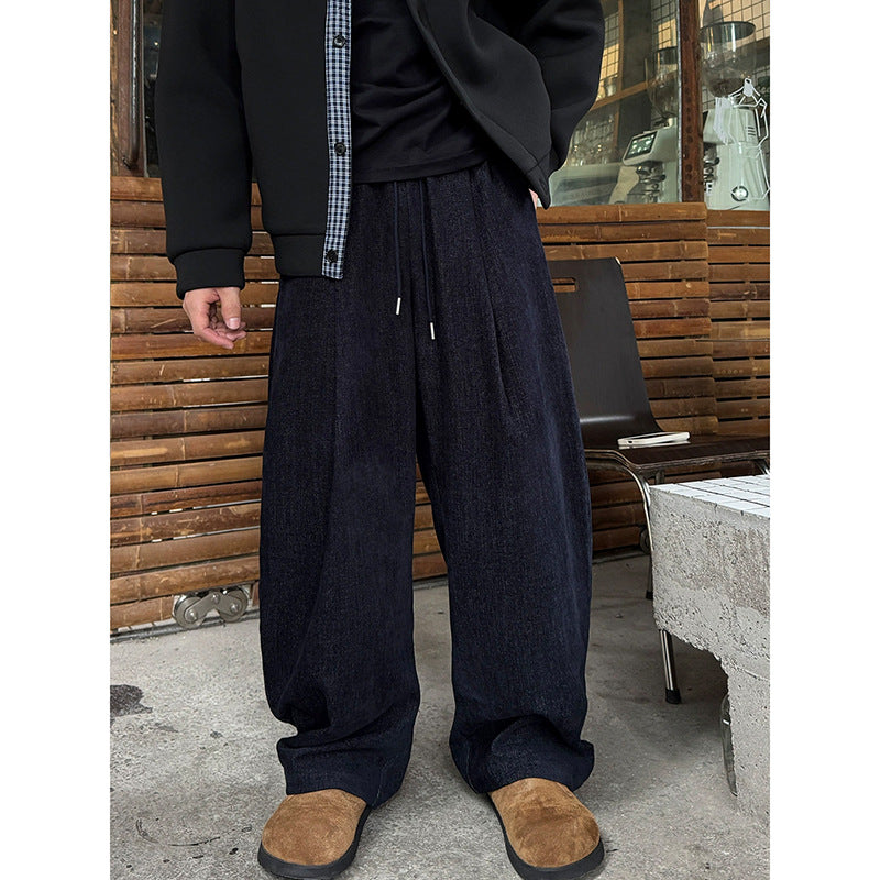 Wide Leg Fleece-Lined Pants for Men