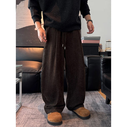 Wide Leg Fleece-Lined Pants for Men