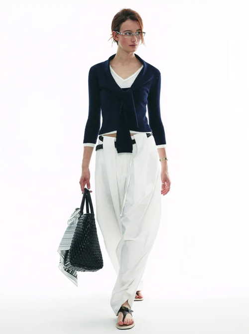 Women's High Waist Palazzo Pants - Wide Leg Elegant Balloon Pants