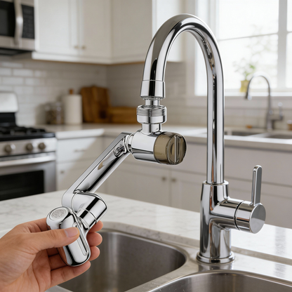 360° Articulating Faucet Extender with Adjustable Spray & Aerated Flow