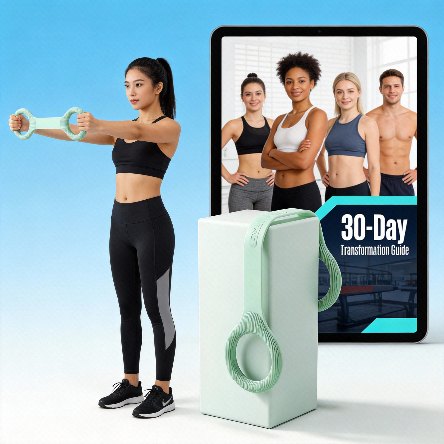 ShapeLoop Figure 8 Resistance Bands with 30-Day Transformation Guide