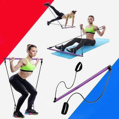 Empiriya™ - Pilates Stick Squat Training Bar with Bands